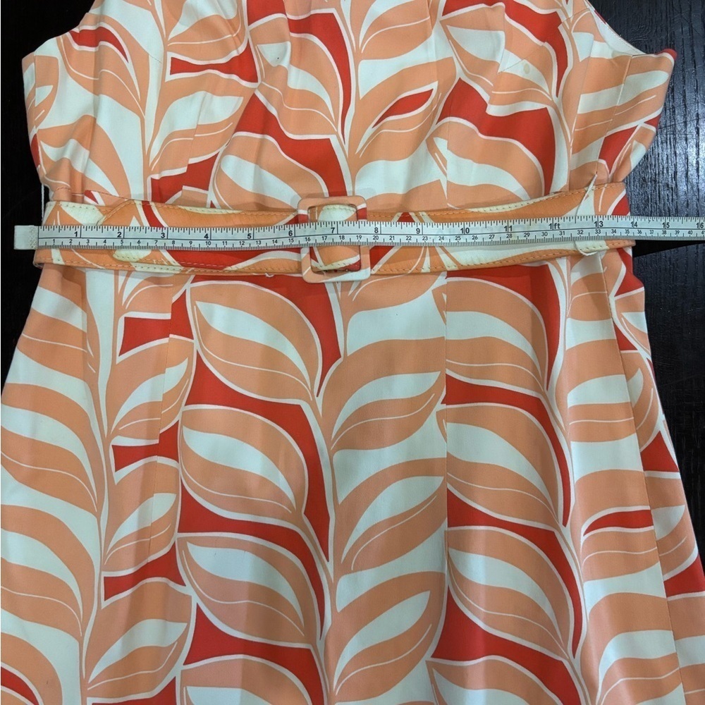 David Meister Retro 60’s 70’s Geomtric Print Belted Sleeveless Dress Size 8 - Picture 9 of 16